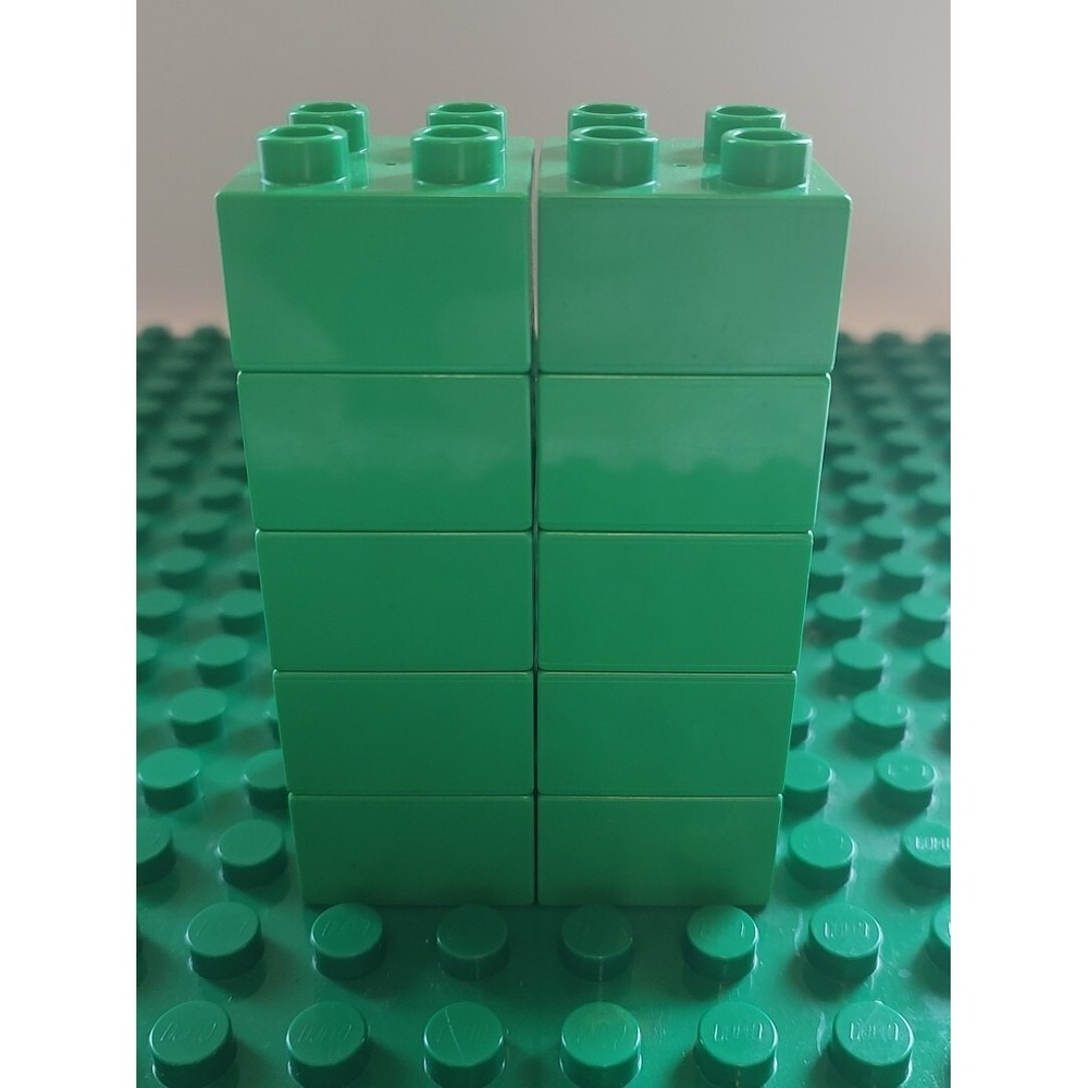 Lego Duplo Green 2x2 Brick Lot 10 Blocks Replacements A5